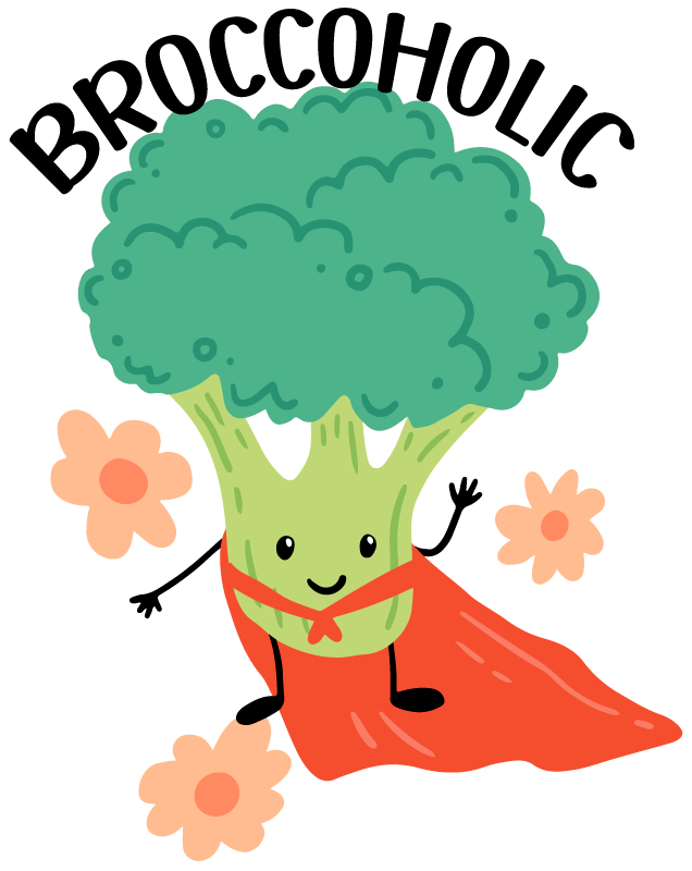 Broccoholic broccoli food sticker - TenStickers