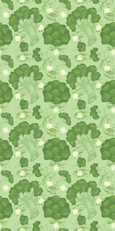 Broccoli pattern fridge vinyl wrap - TenStickers