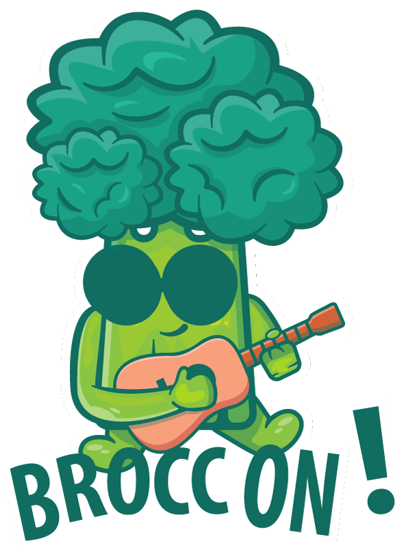 Brocc on broccoli food sticker - TenStickers