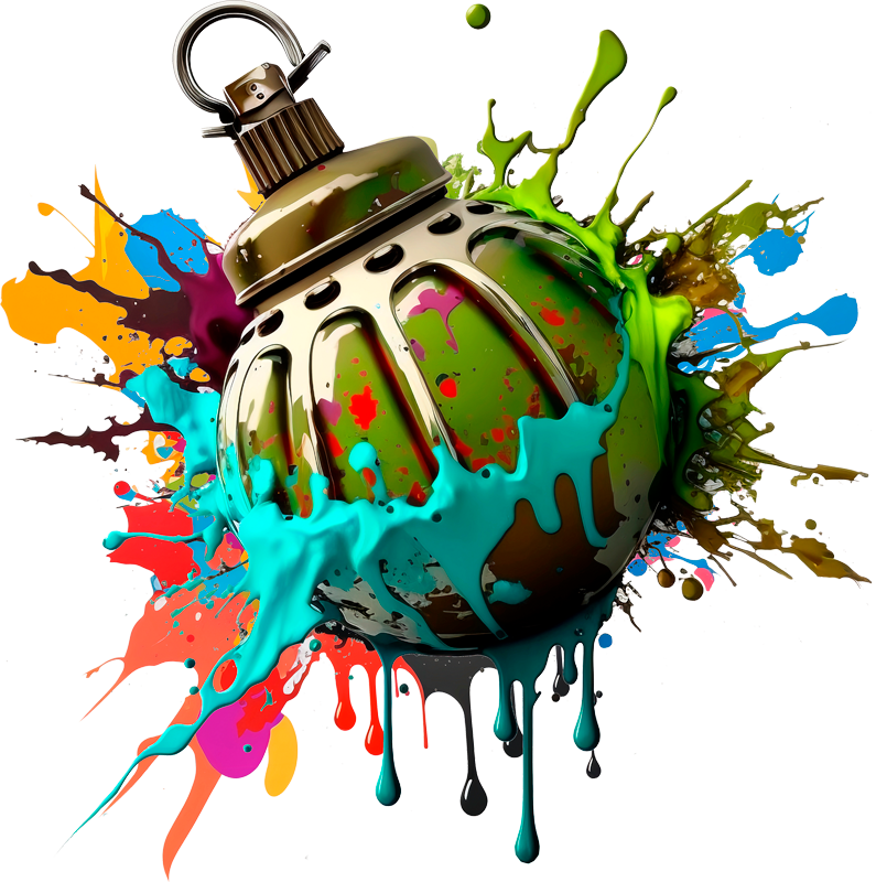 Paint splash granade urban wall decal - TenStickers