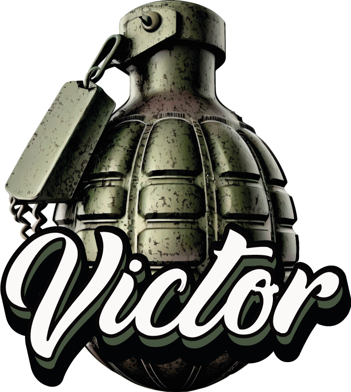 Custom name granade wall sticker - TenStickers