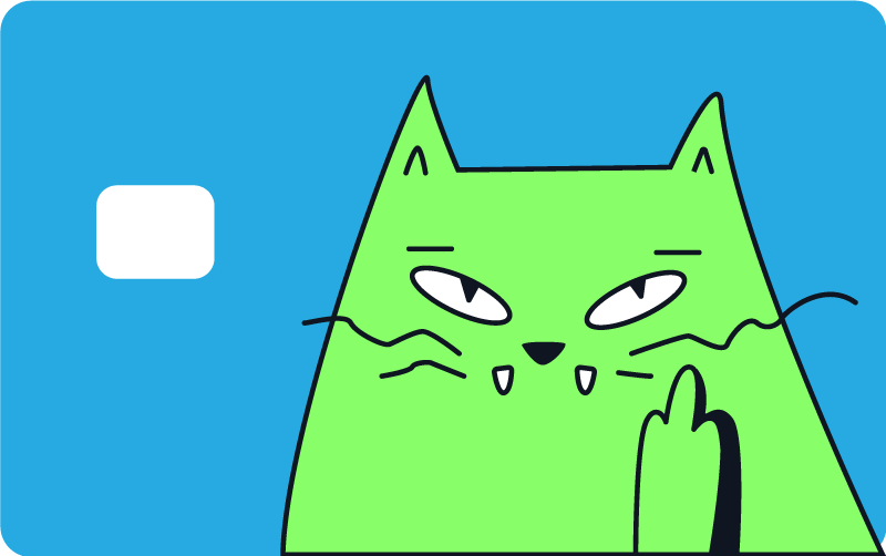 Kurkistava kissa Luottokorttitarra - Tenstickers