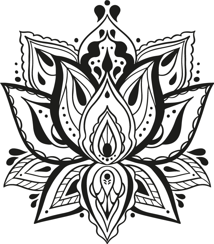 Sticker pour Camping Car Mandala de lotus - TenStickers