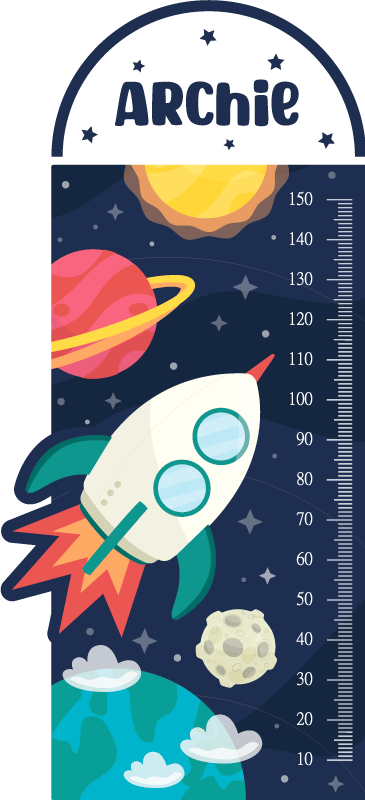 космическая диаграмма высоты диаграмма высоты настенная наклейка - TenStickers