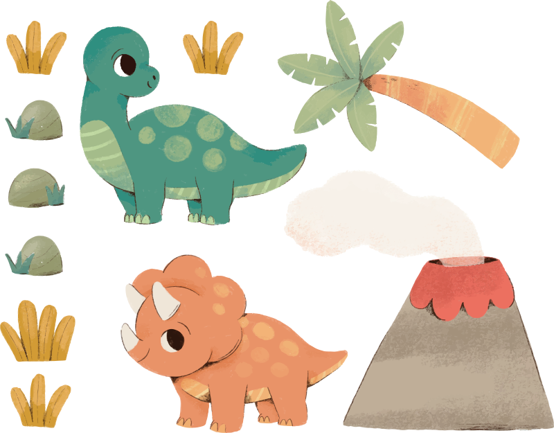 Pegatina dinosaurios acuarela - TenVinilo