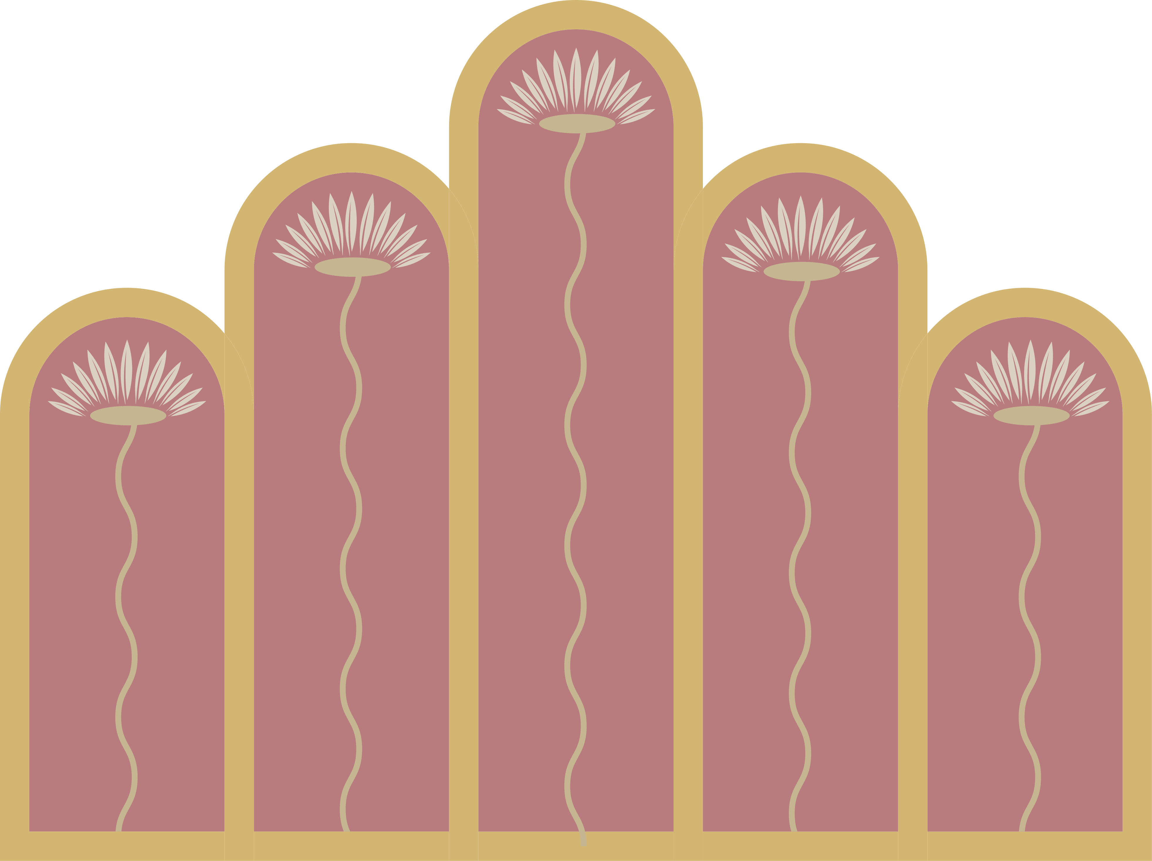 Adesivo murale a stile art deco e floreale - TenStickers