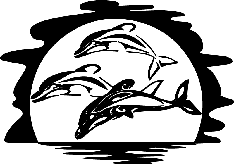 Dolphins campervan sticker - TenStickers