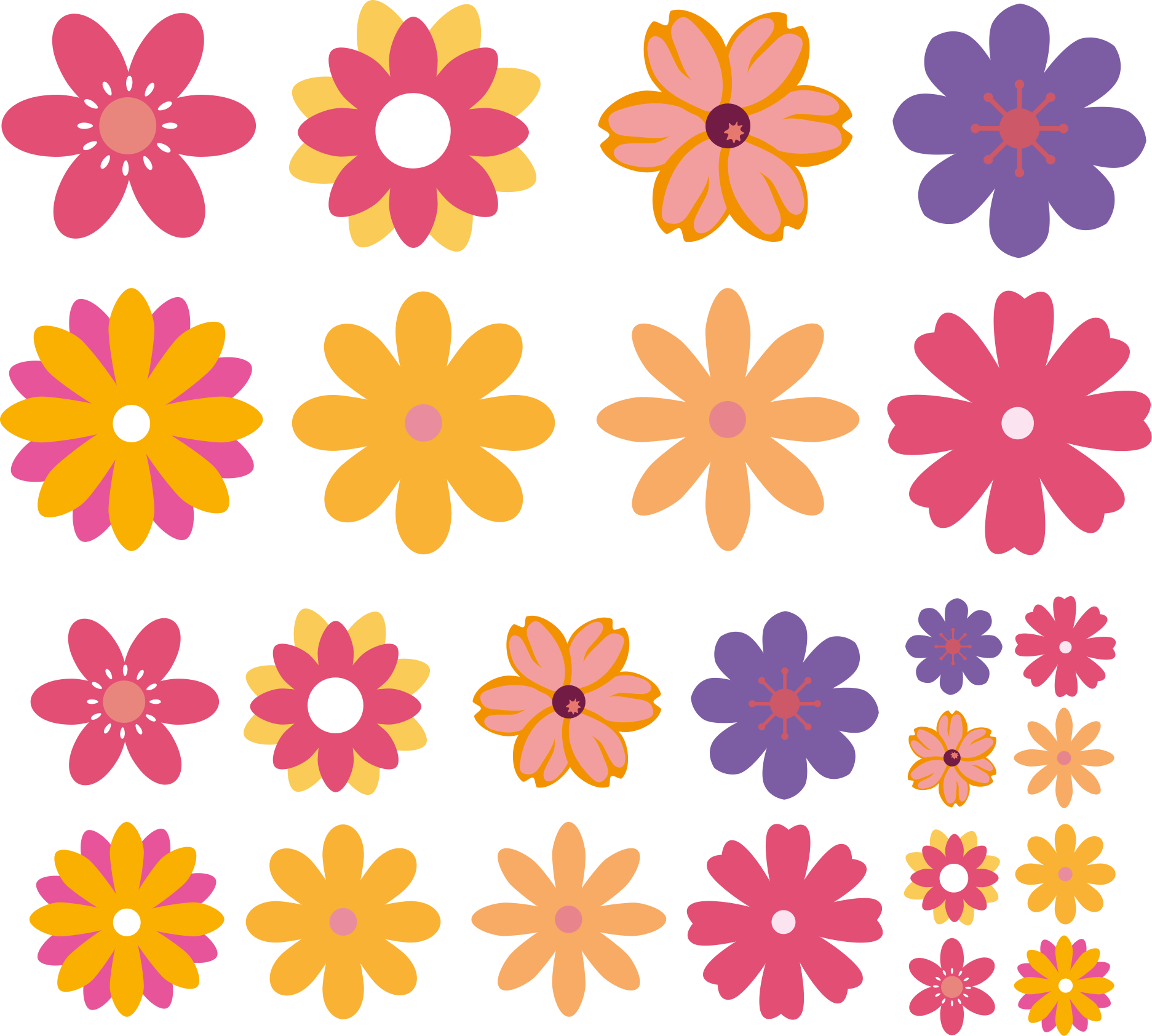 Kleurrijke bloemen Muursticker bloemen - TenStickers