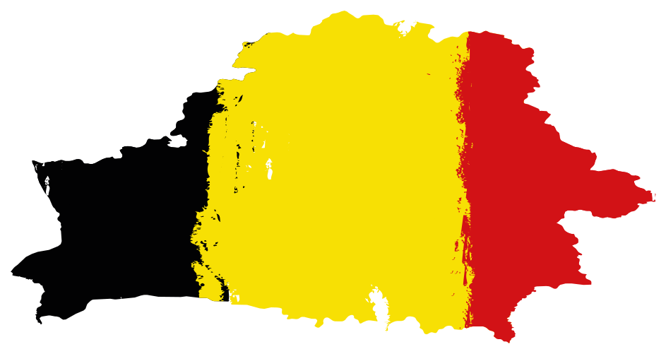 Autocollant voiture drapeau belge sur carte - TenStickers