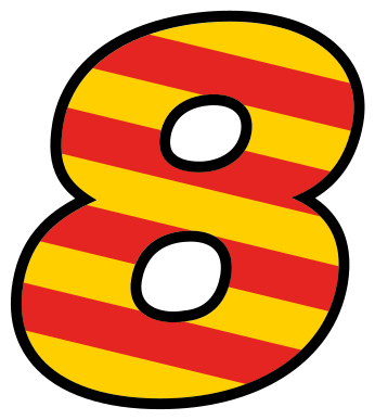 Pegatina para moto Número bandera Cataluña - TenVinilo