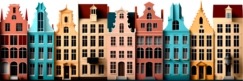 Sticker horizon maisons de gand - TenStickers