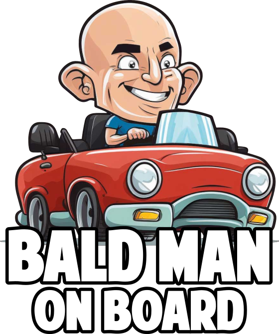 Bald onboard car decal - TenStickers