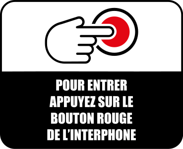 Autocollant signalétique appuyez bouton rouge - TenStickers