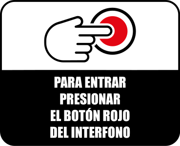 Señalética adhesiva boton rojo interfono - TenVinilo