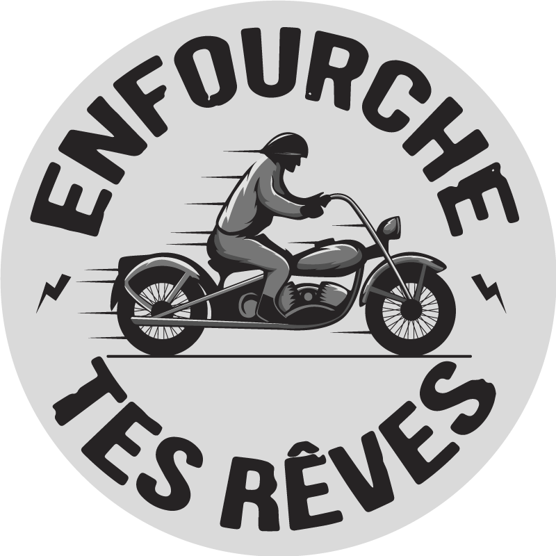 Sticker moto phrase enfourche tes rêves - TenStickers