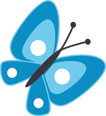 Vinilo infantil dibujo mariposa azul - TenVinilo