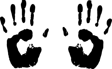 ドアステッカー 血の手の影絵 - TENSTICKERS