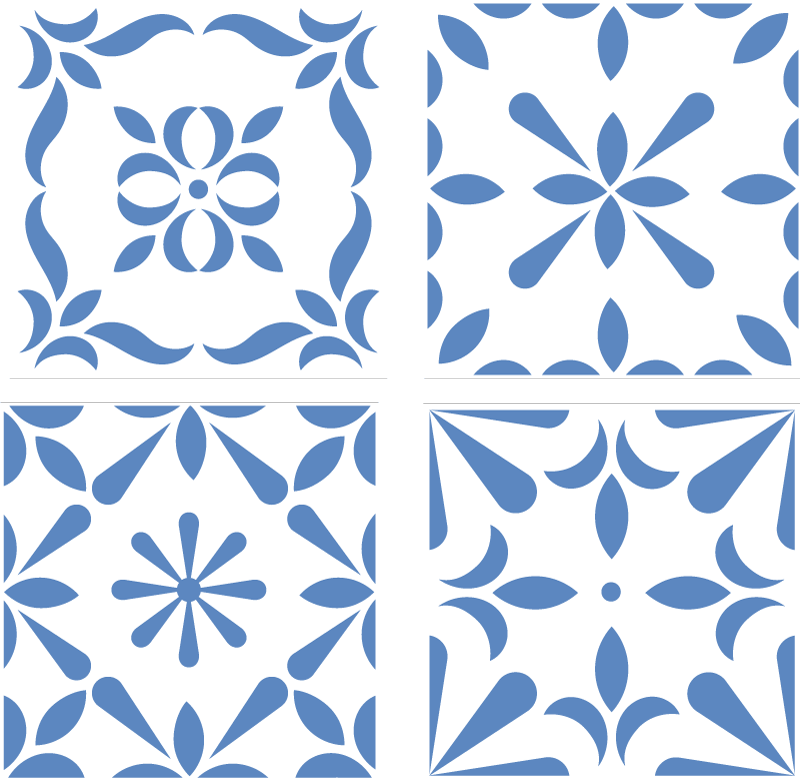 potuguese style tiles bathroom wall sticker - TenStickers