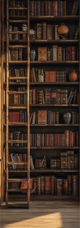 Autocollant Porte Trompe-l'œil Bibliothèque - 85x215 Cm - PVC Amovible Et Réutilisable - Décoration 3D Chambre/salon
