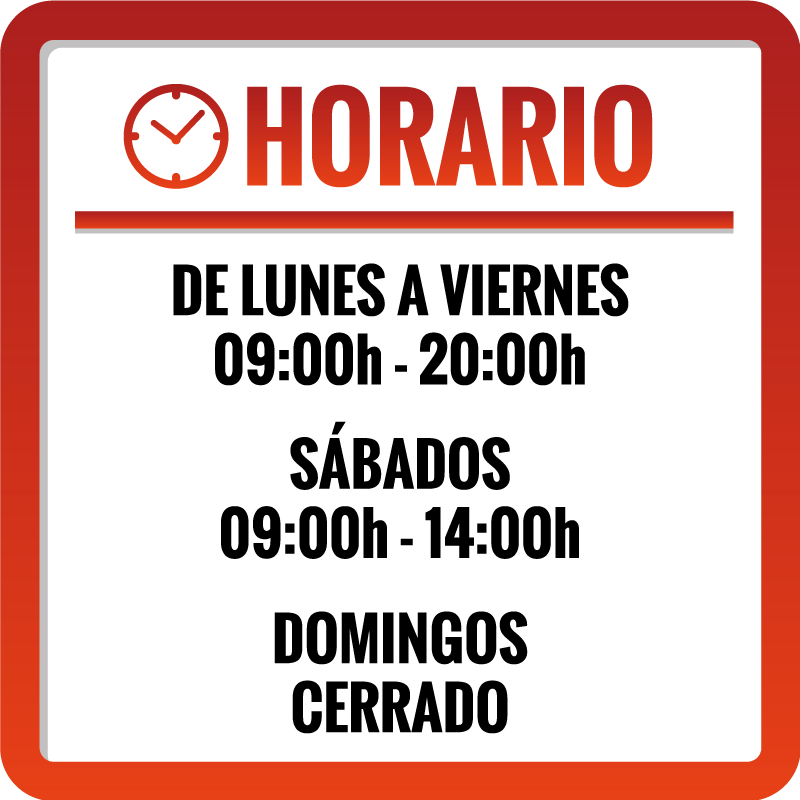 Vinilo escaparate horario tienda personalizable - TenVinilo