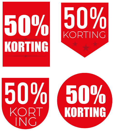 Aanpasbare rode korting stickers voor raam - TenStickers
