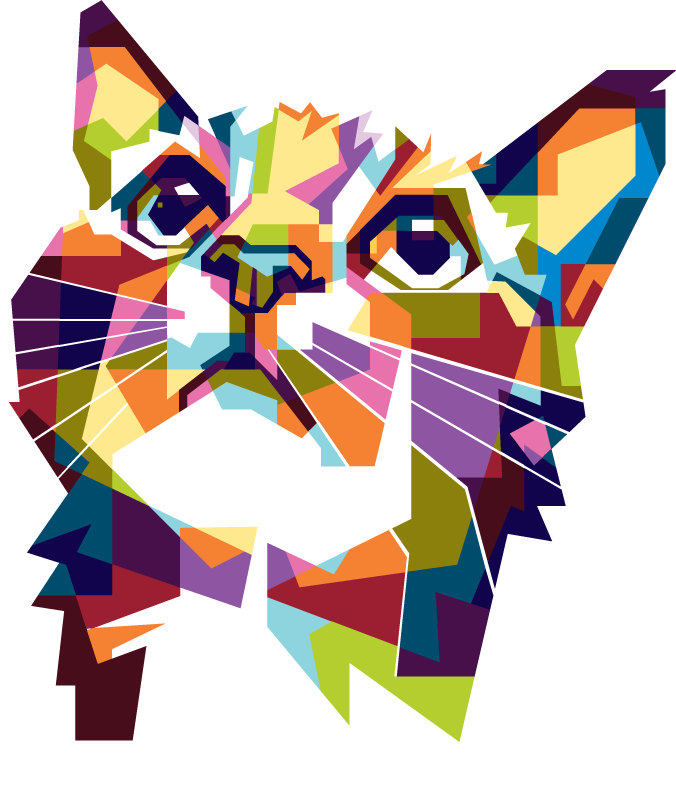 full color polygonal portrait wall sticker - TenStickers