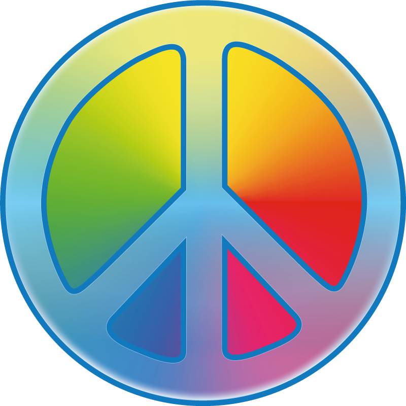 십대 방 벽 스티커 풀 컬러의 평화 상징 - TenStickers