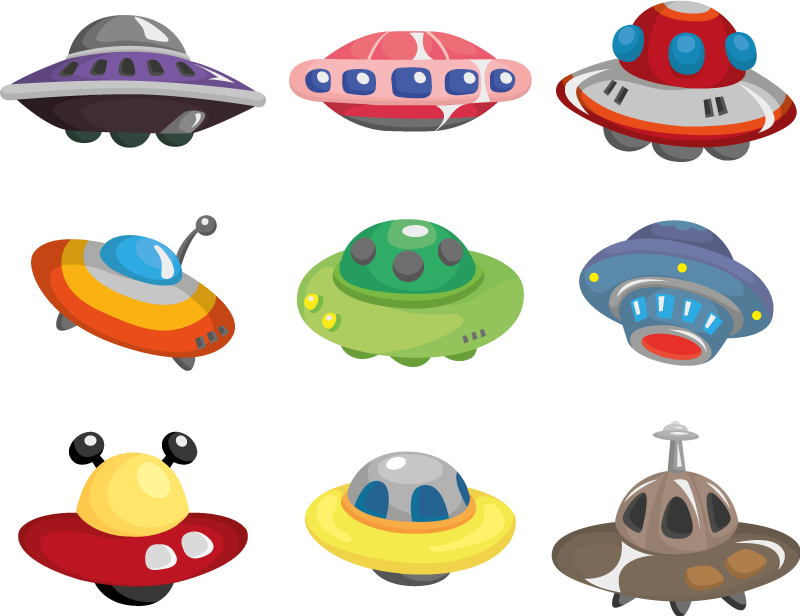 아이들을위한 벽 스티커 외계 선박 - TenStickers