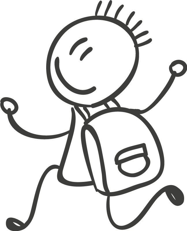 教育性贴纸 背着背包的男孩图画 - TenStickers