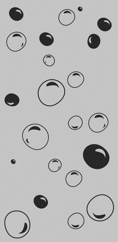 bubbles printed on translucent shower screen sticker - TenStickers