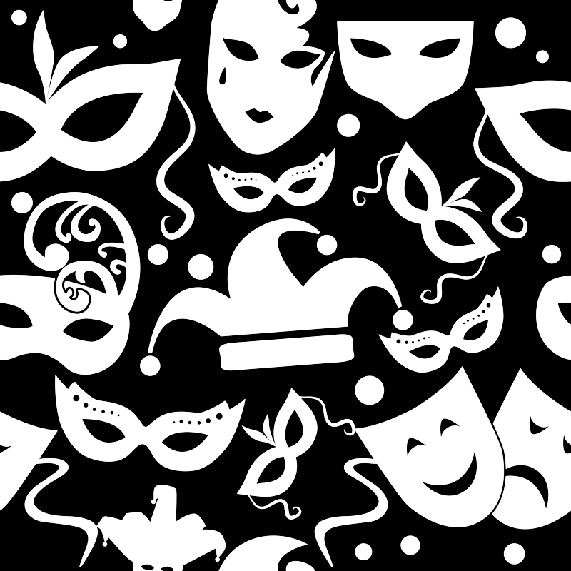 Carnaval maskers patroon Etalage sticker - TenStickers