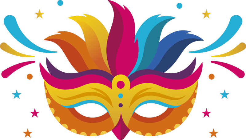 Vetrofania per vetrine maschera di carnevale colorata - TenStickers