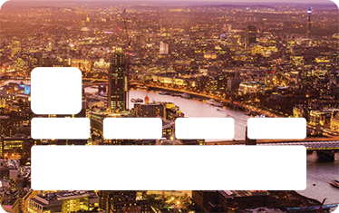 Cityscape sunset credit card sticker - TenStickers