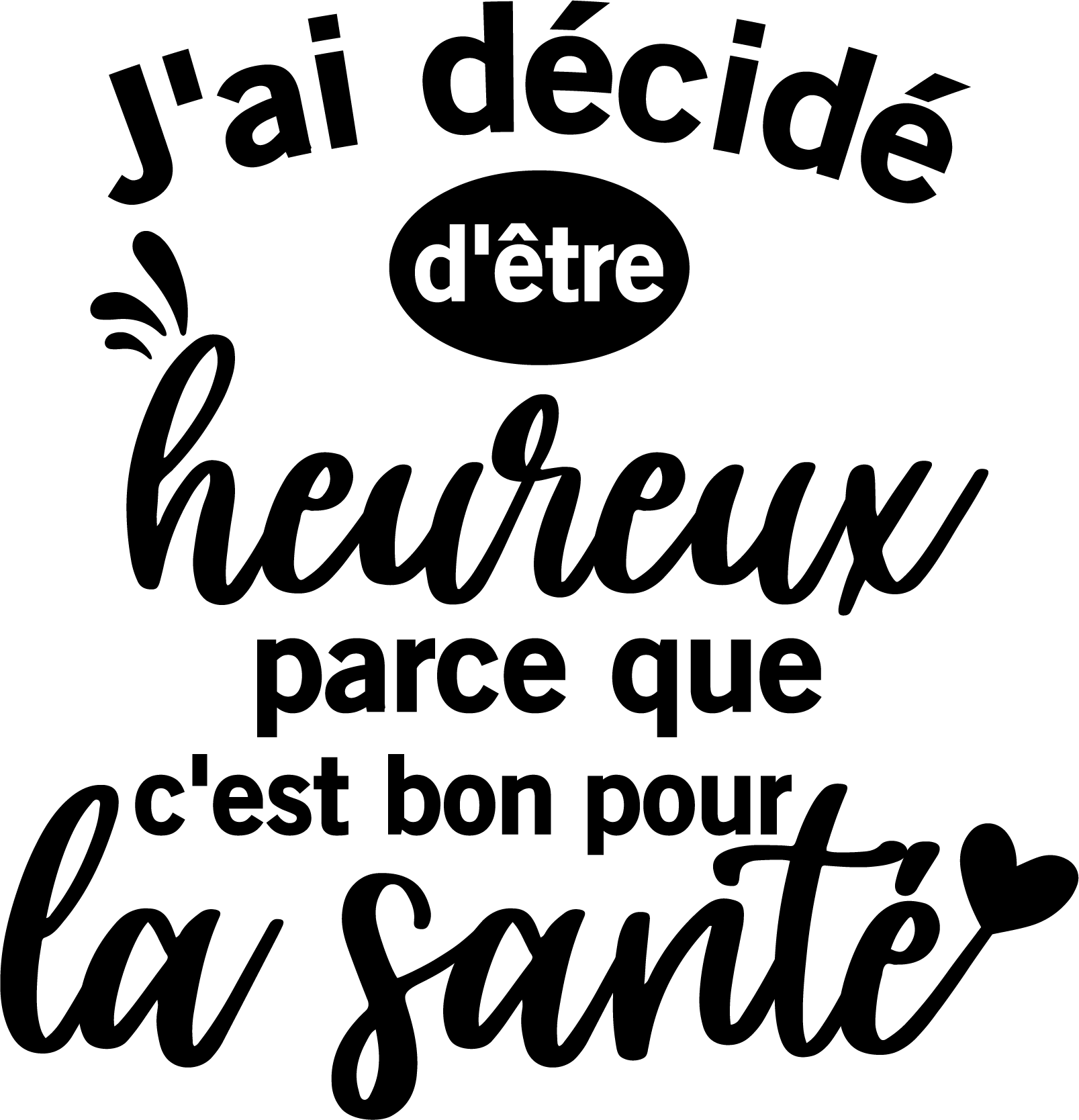 Sticker motivation J'ai décidé d'être heureux - TenStickers
