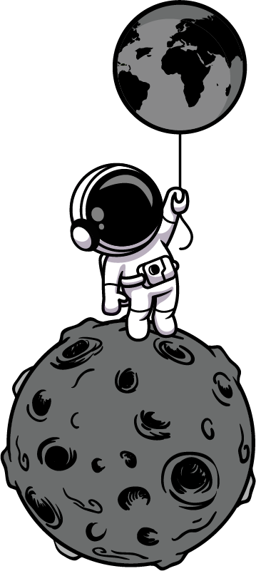 Astronaut op de maan Laptop sticker - TenStickers