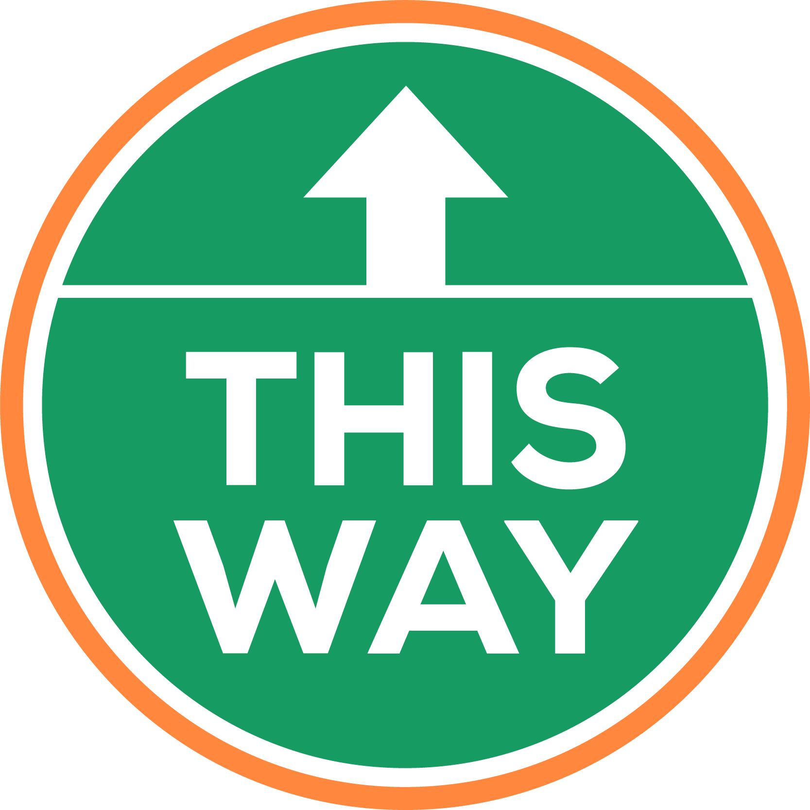 this way indication floor sticker - TenStickers