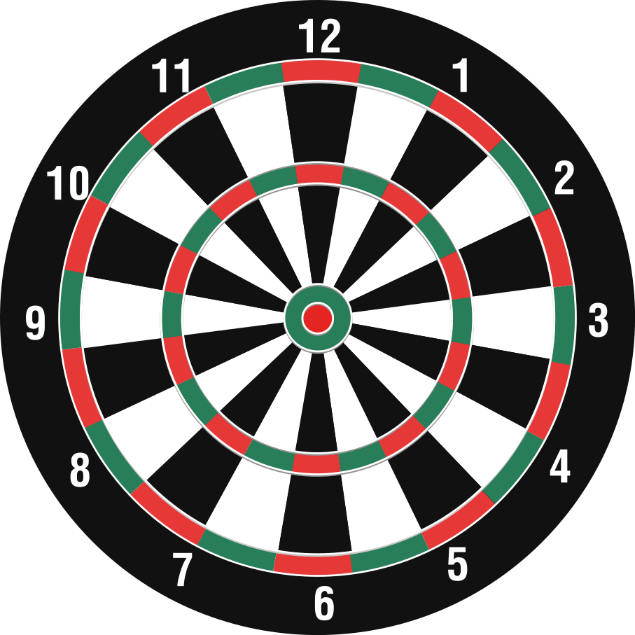 Dartboard wall clock sticker - TenStickers