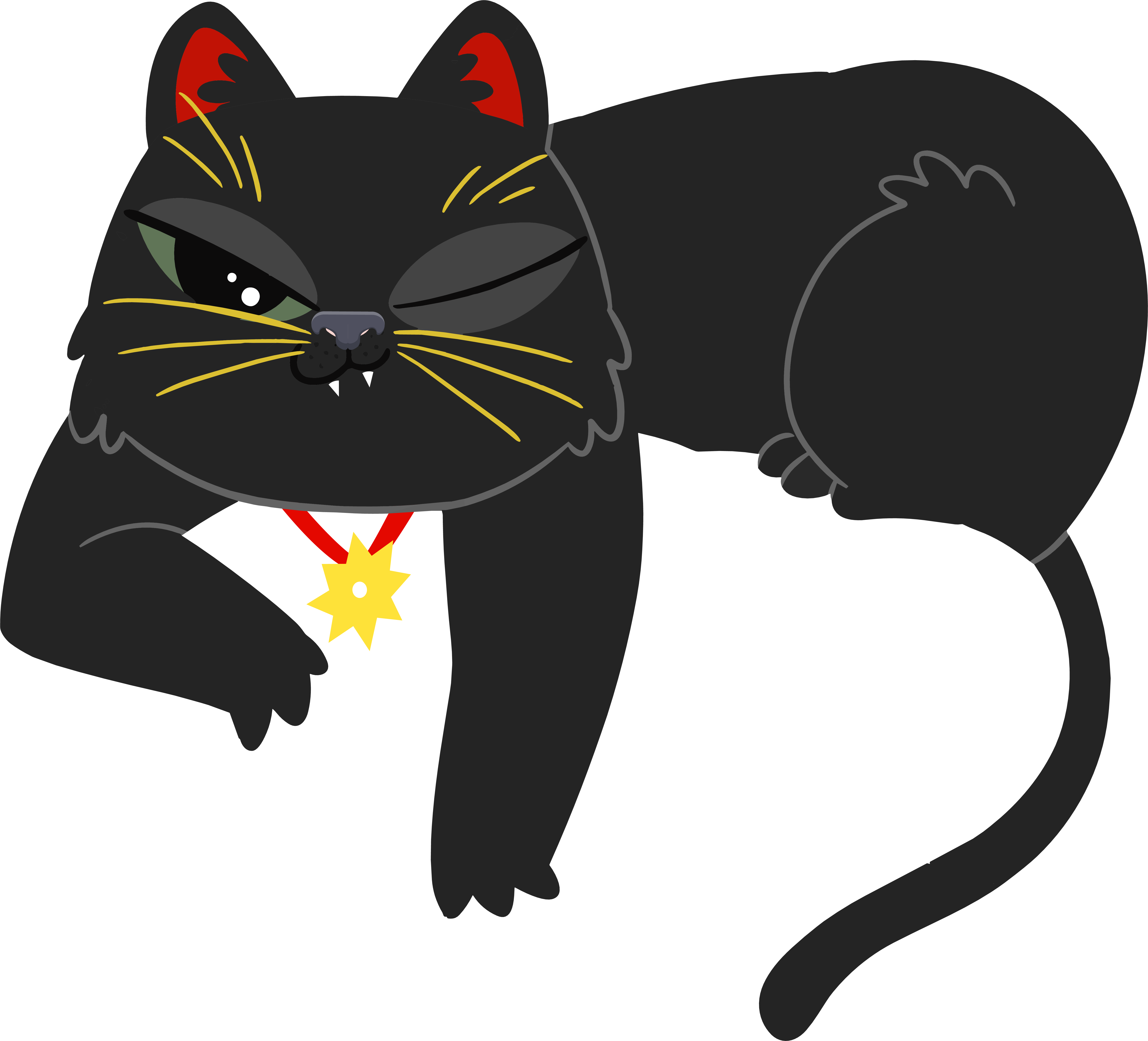 Sort kat klistermærke til børneværelset - TenStickers