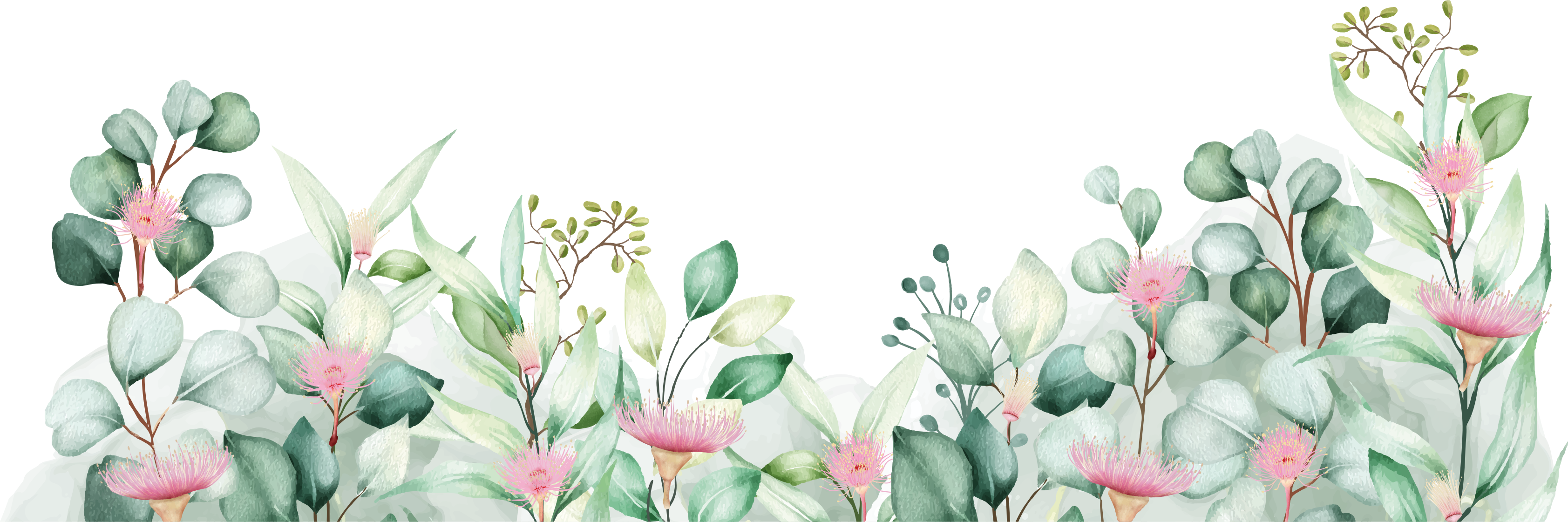 Vinilo baño flores y plantas de acuarela - TenVinilo