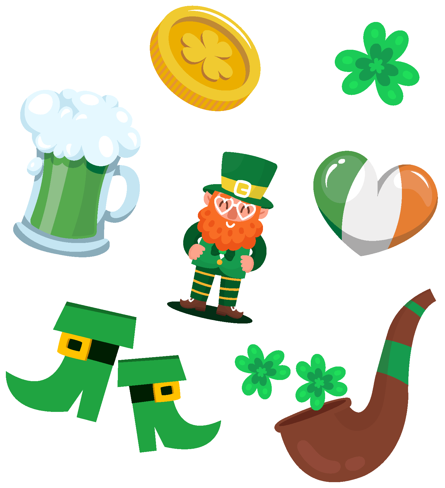 Fun Saint Patrick's Icons Laptop Stickers - Tenstickers