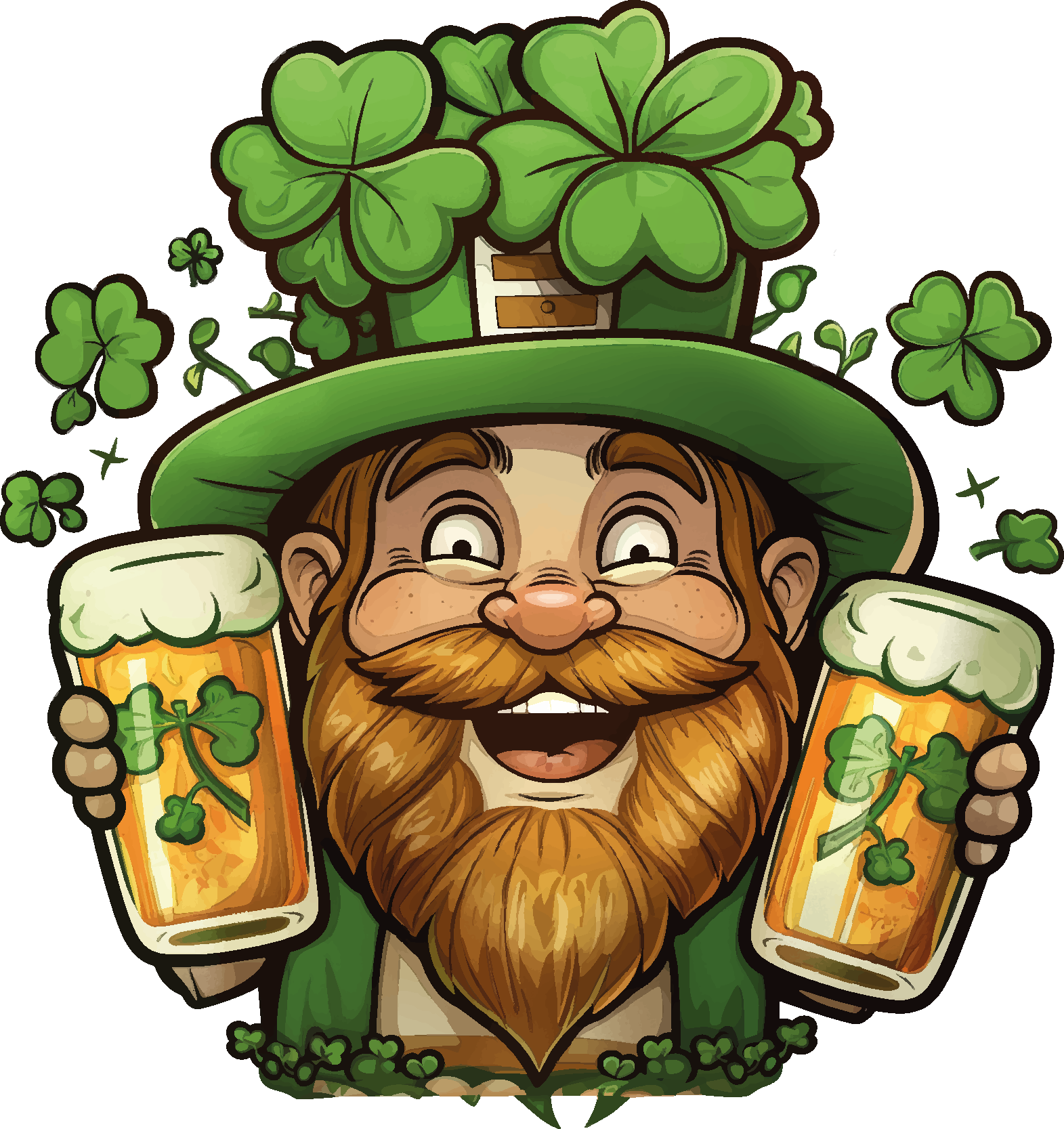 Leprechaun With A Beer Wall Decal - TenStickers