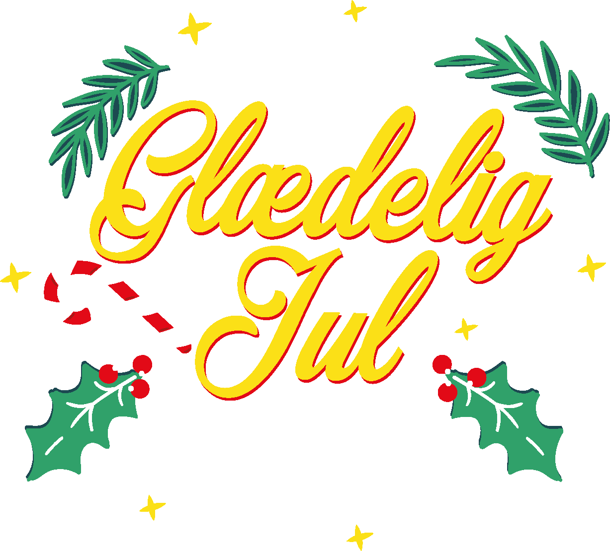 Glædelig jul wallsticker til jul - TenStickers