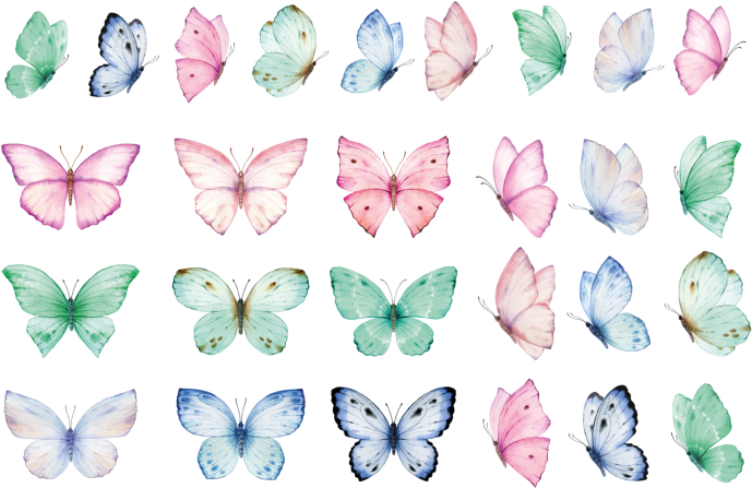 幼儿园贴纸 水彩蝴蝶 - TenStickers