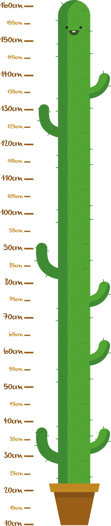 Vinilo infantil medidor cactus - TenVinilo