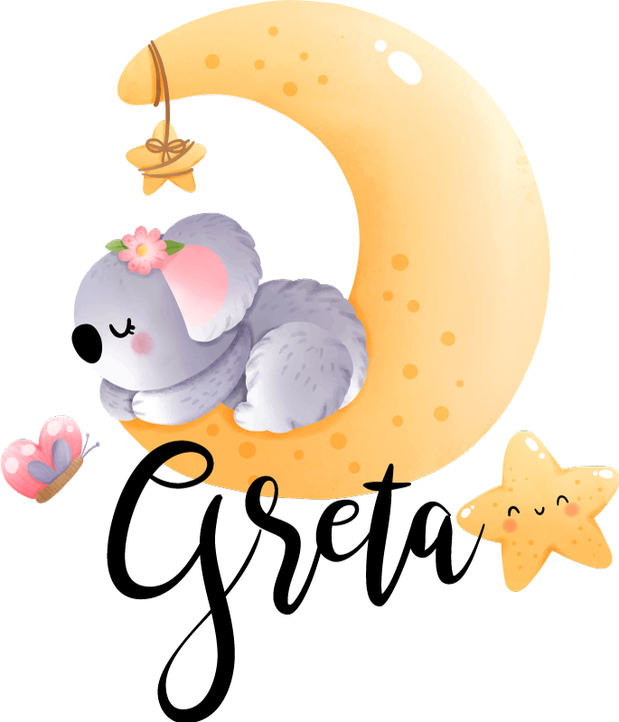 Adesivo para decoração de quarto infantil coala na lua - TenStickers