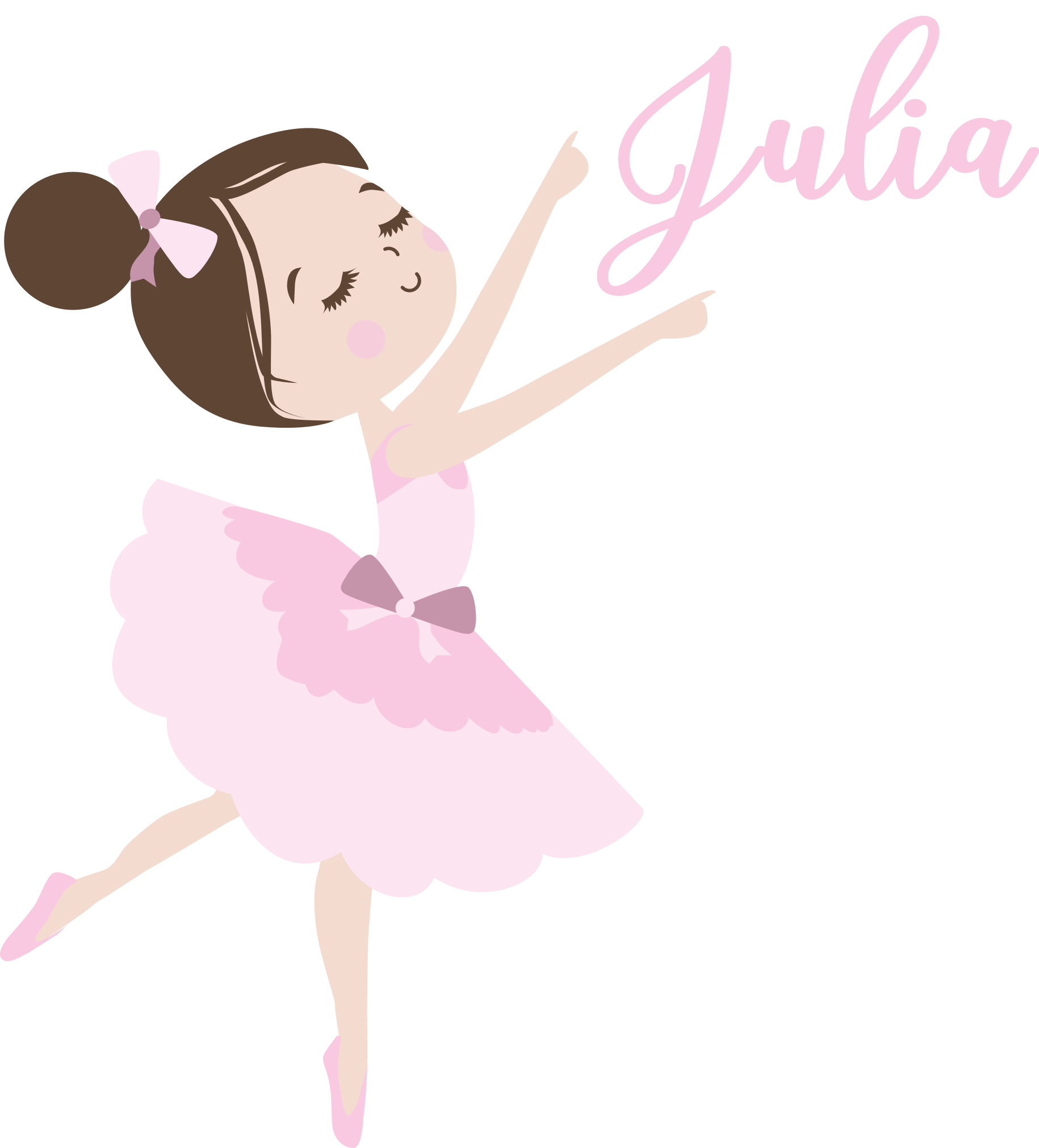 插画墙贴纸 小芭蕾舞演员 - TenStickers