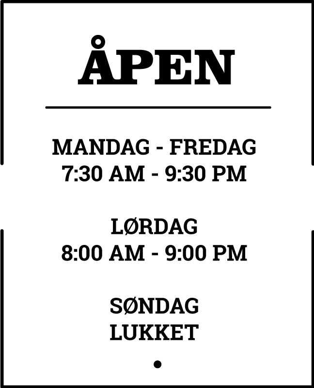 åpningstider butikkvindu klistremerke - Tenstickers