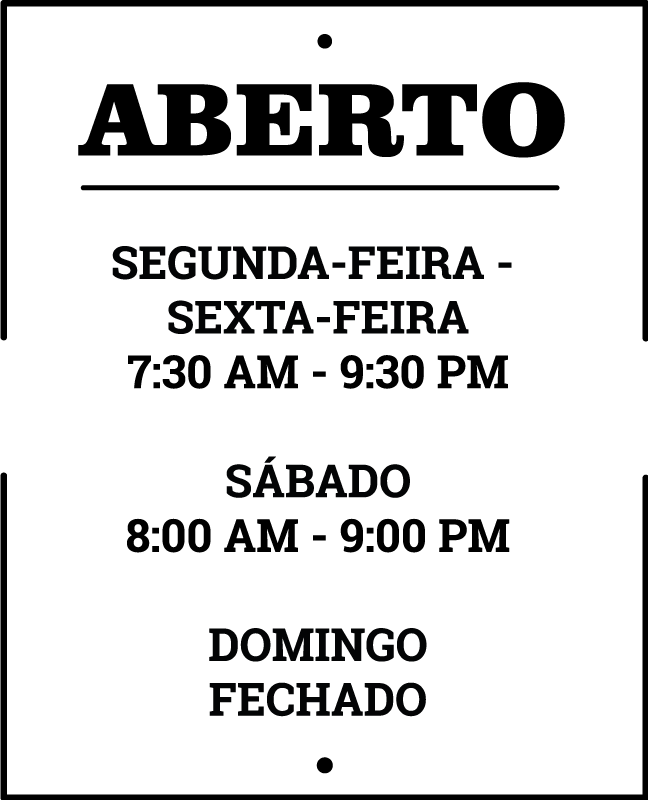 Autocolante decorativo para montras horário de funcionamento - TenStickers