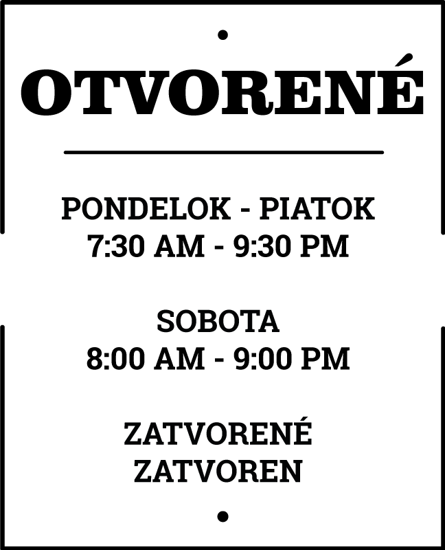 Personalizovaná nálepka s otváracím časom  - Tenstickers