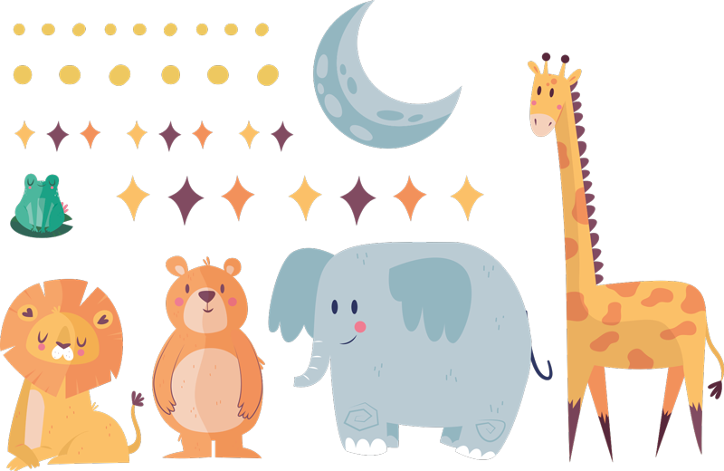 Muursticker kinderkamer dieren - TenStickers